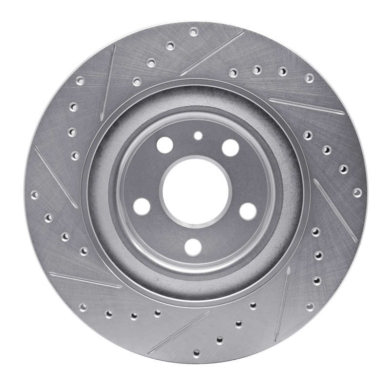 Volvo V60 Cross Country Brake Rotor (1) - Rear Right - R1 Concepts - Drilled & Slotted - Silver - `16-`26